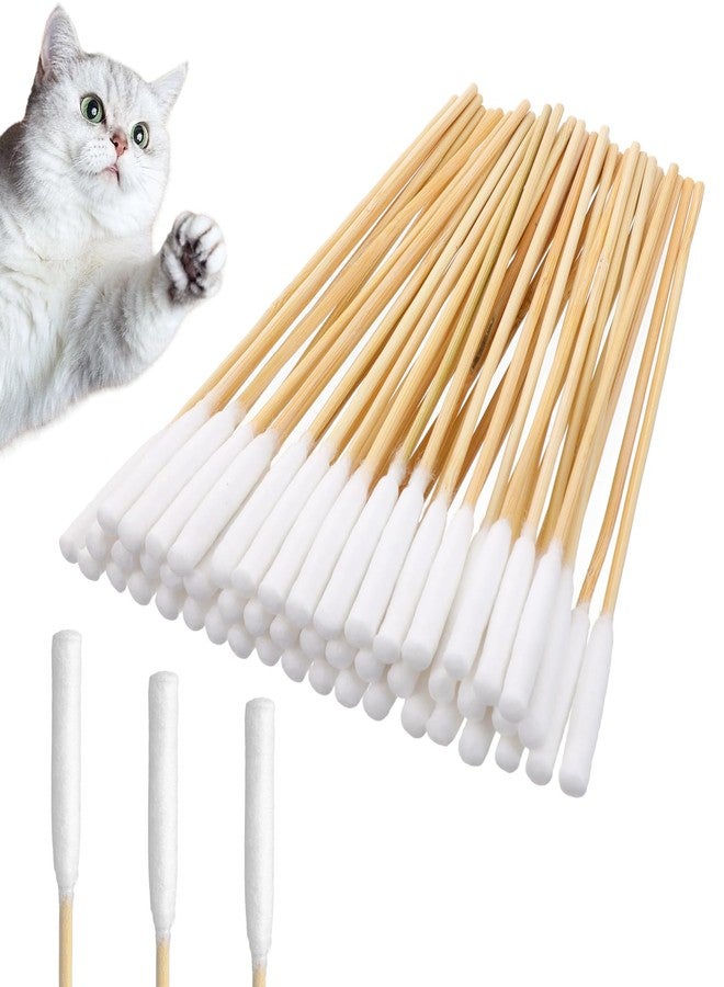 Hpmjz 100 Pcs Large Cotton Swabs 6 Inch Dog Ear Swabs with Bamboo Handle for Dogs Soft Cotton Gentle and Lint-Free Dog Ears Clean Tips for Ear Cleaning Pet Care - Image 1